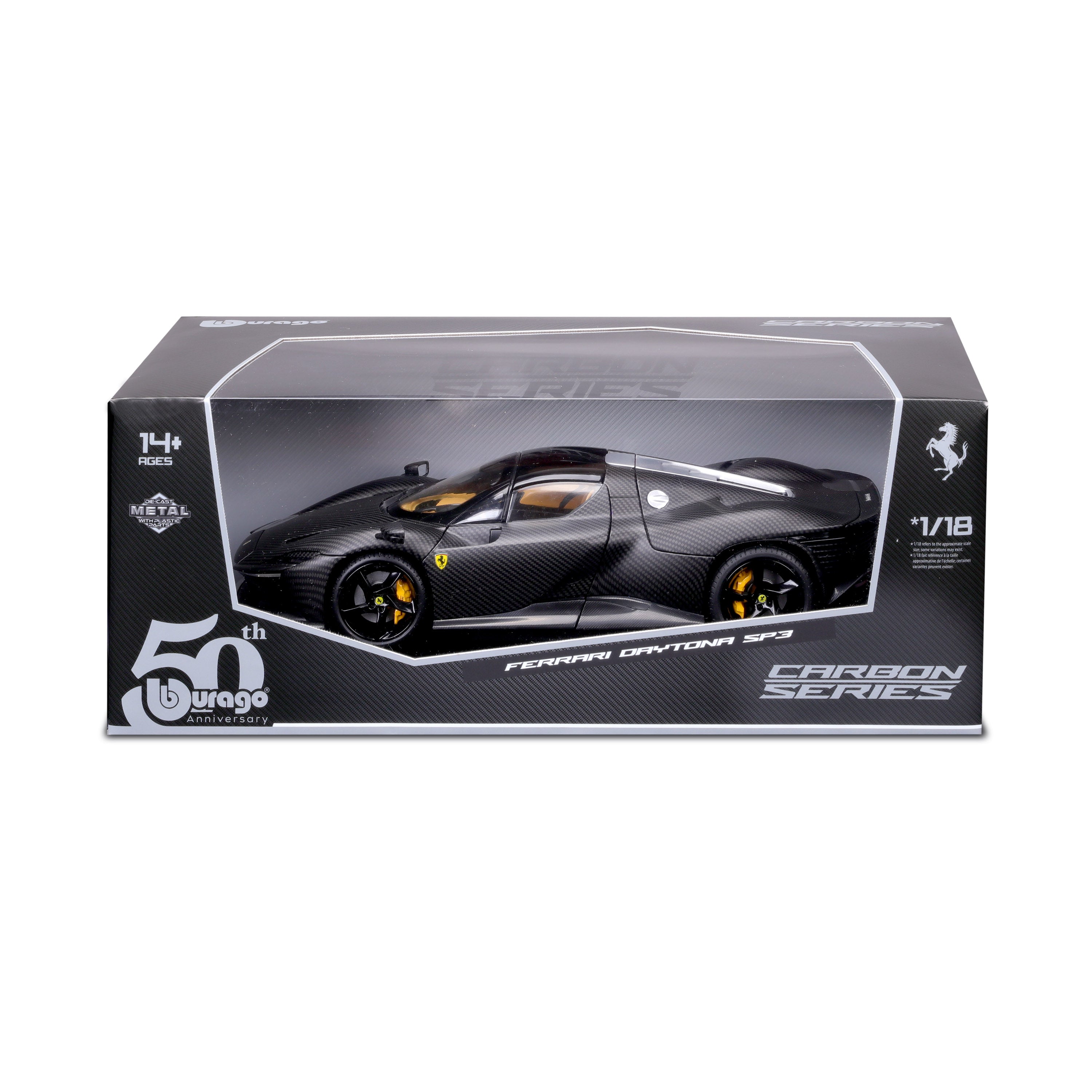 Ferrari Daytona SP3 1:18 – Limited Edition 50th Anniversary Bburago – Carbon Fiber Finish (500 pieces)