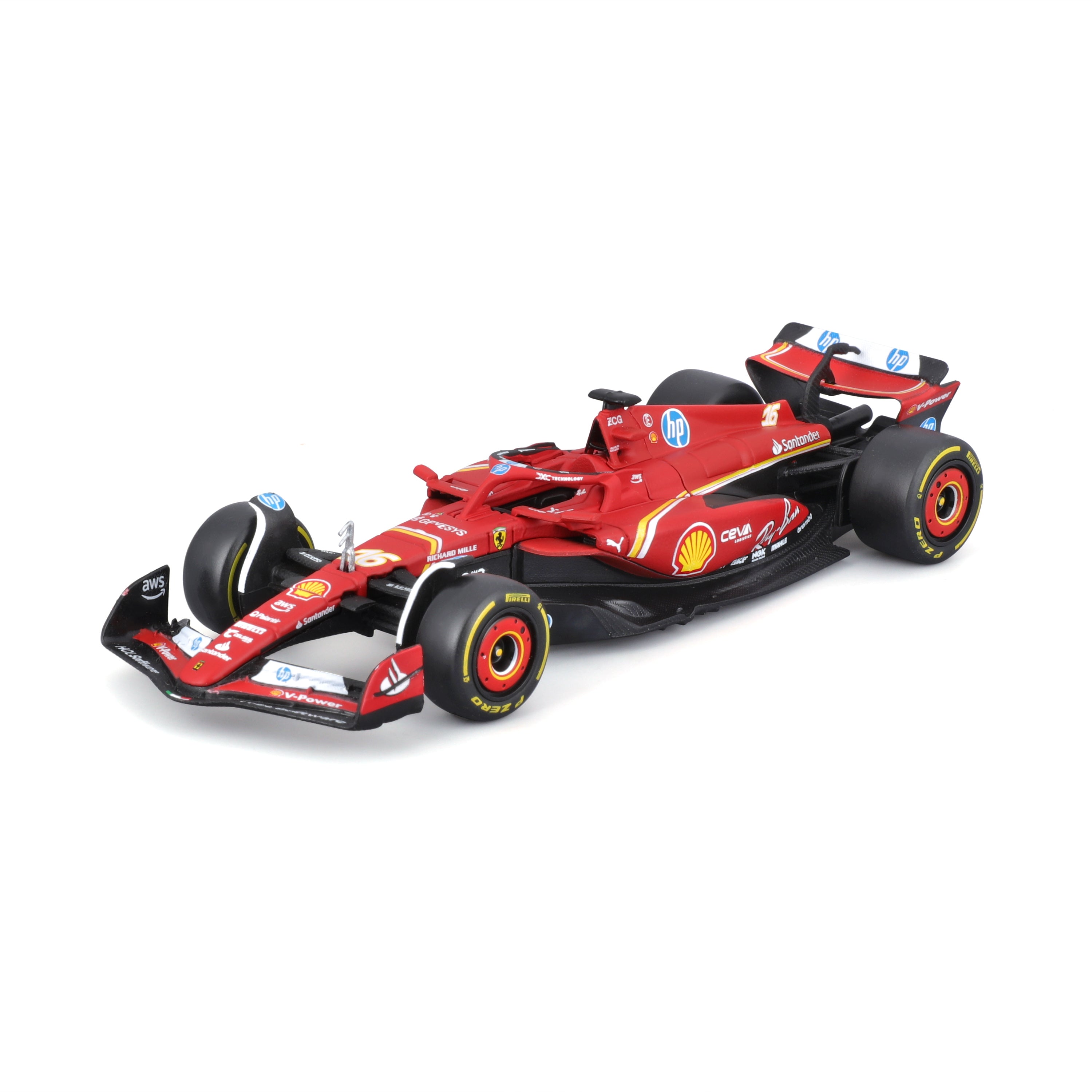 Pit Stop Ferrari with SF-24 #16 Charles Leclerc Diecast Model 1:43 F1 2024