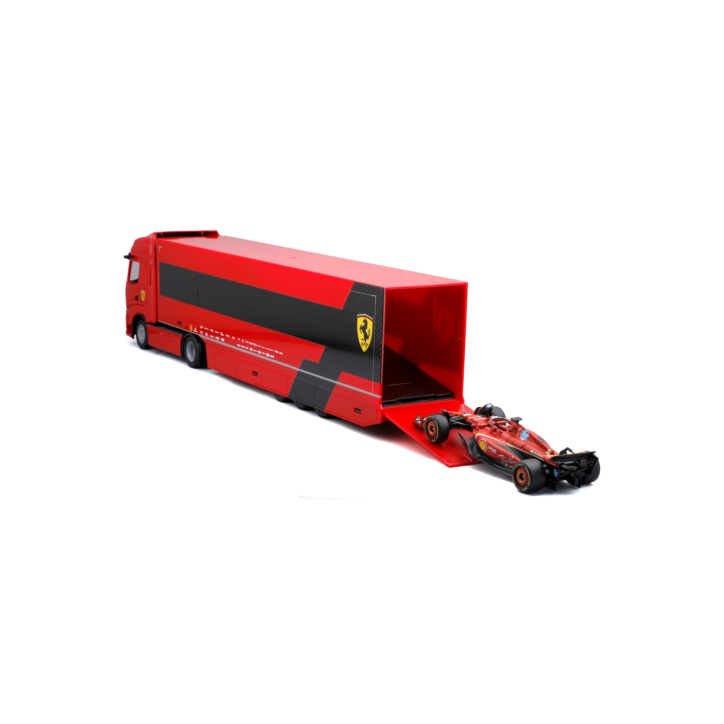 Iveco S-Way 570 Racing Transport with Ferrari SF-24 #16 Charles Leclerc – 1:43 Diecast Model