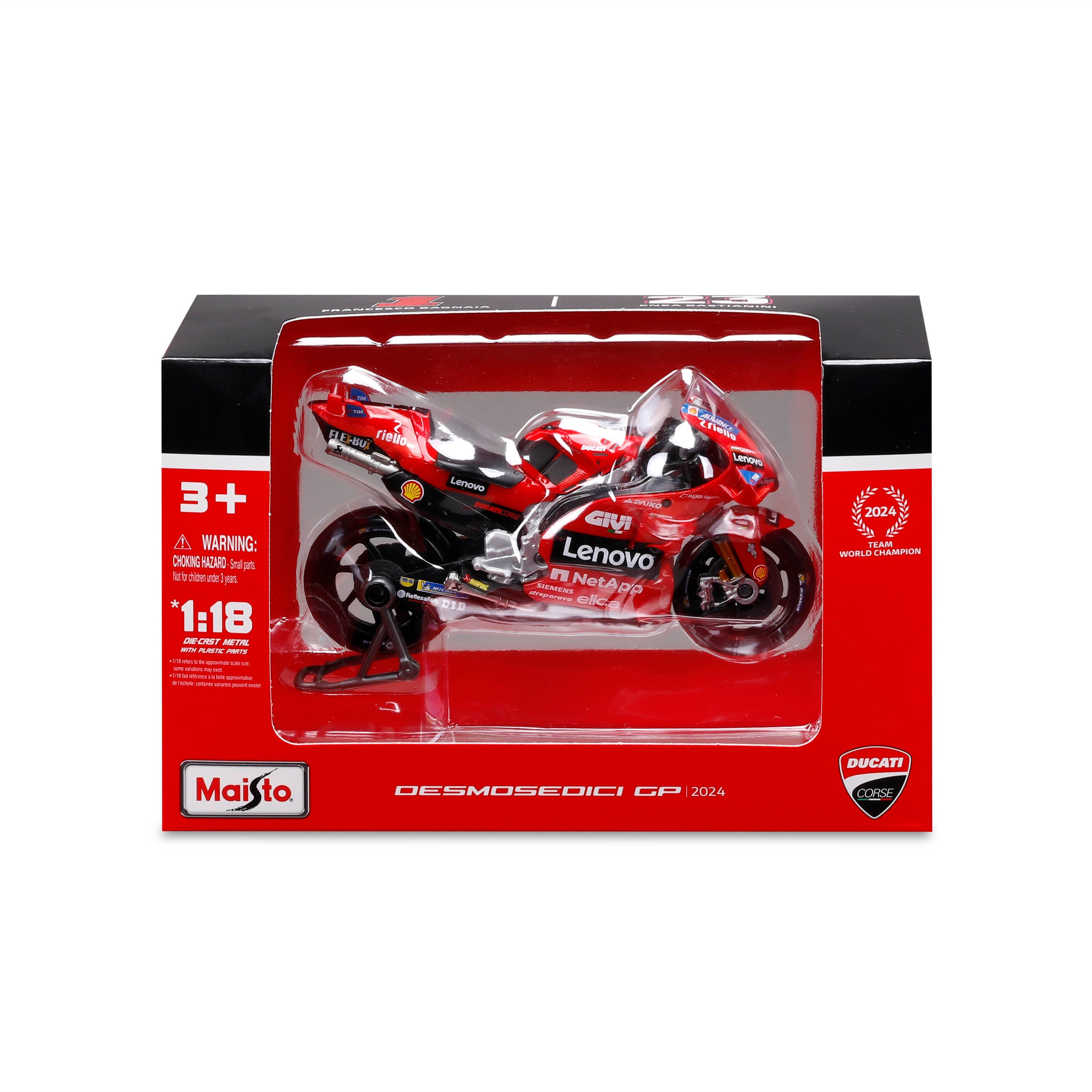 Ducati Lenovo Team 2024 #1 Francesco Bagnaia - Diecast Model Scale 1:18