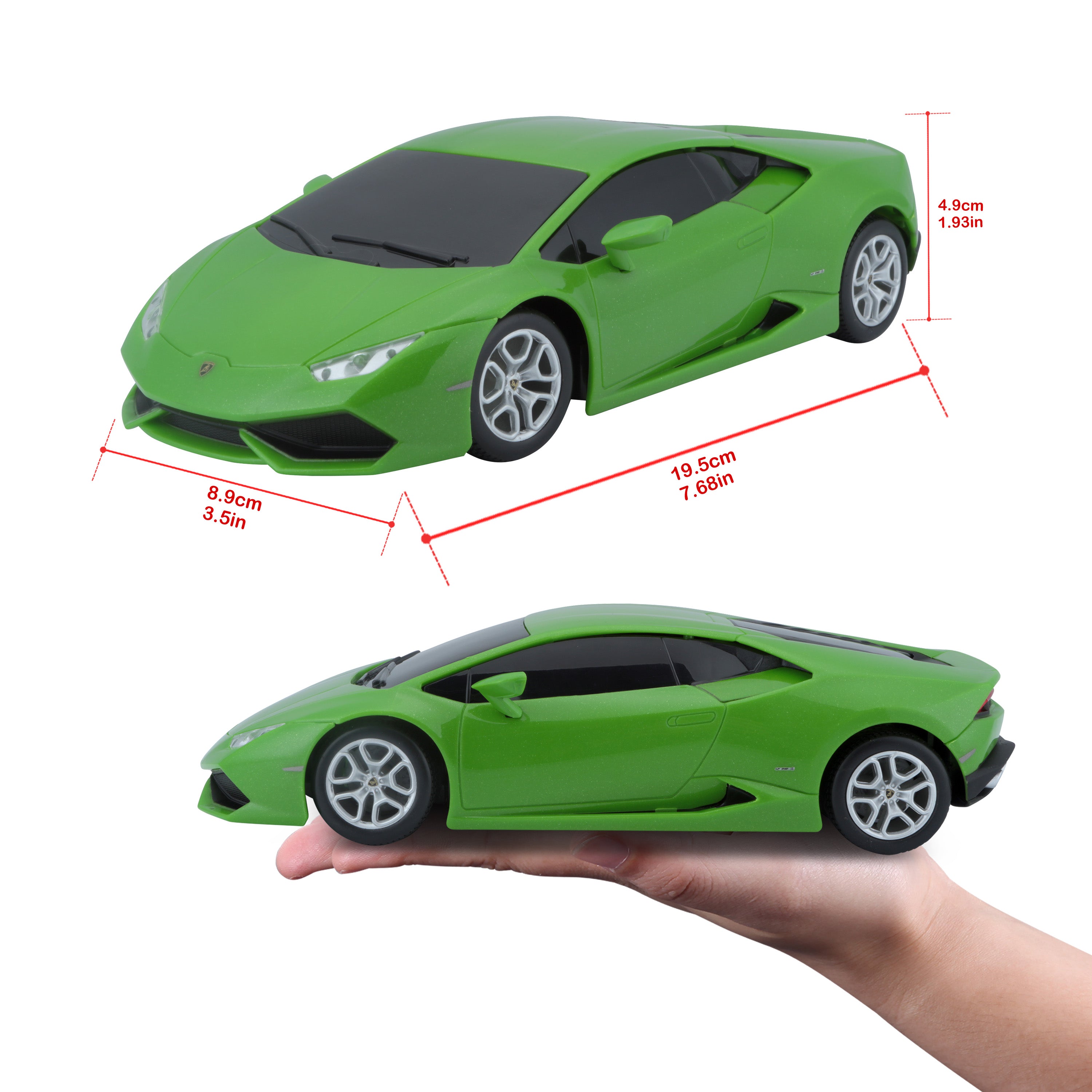 Co-Pack: Lamborghini Huracan Coupé Remote Control 1:24 Green + Diecast 1:43