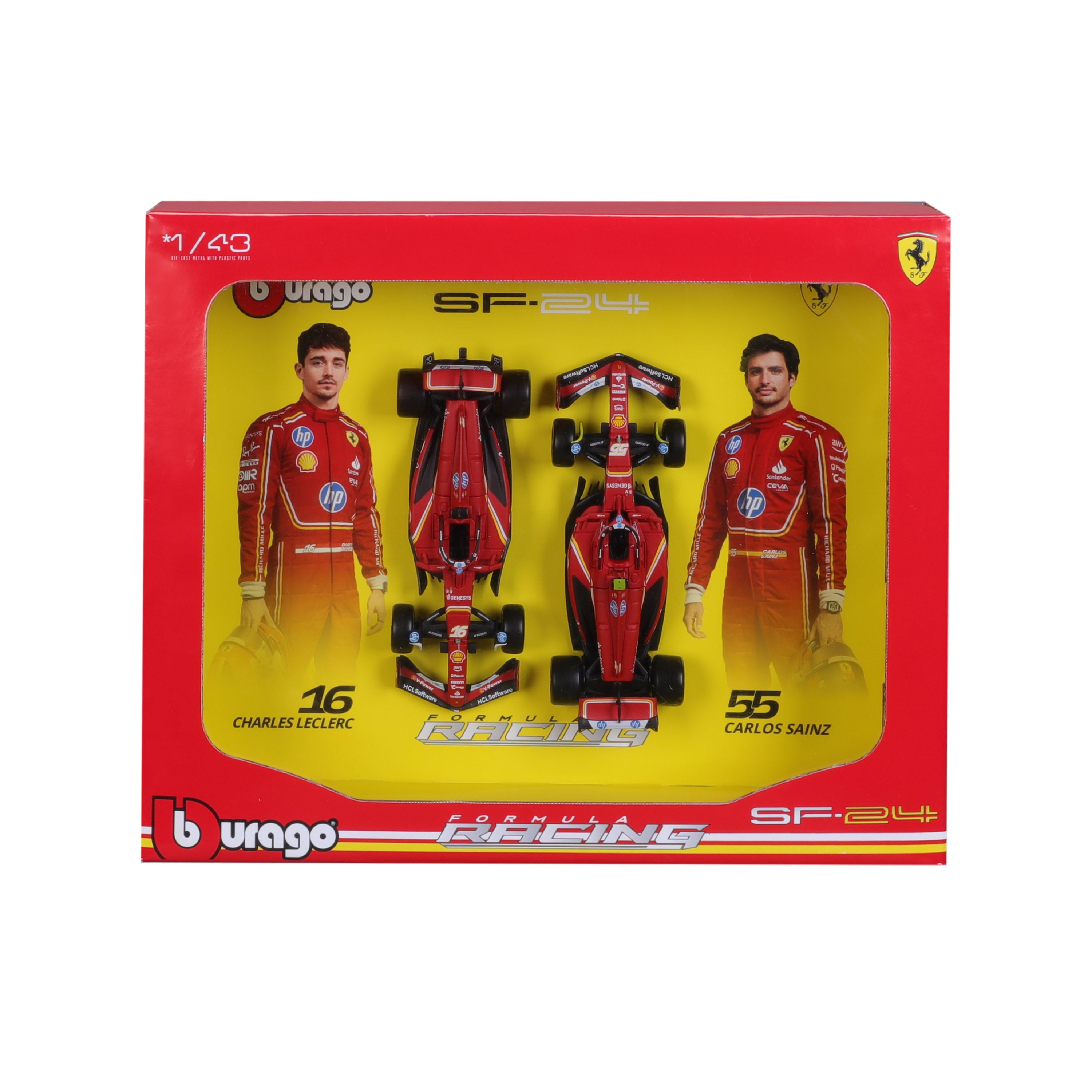 2-Model Set SF-24 #16 Charles Leclerc / #55 Carlos Sainz F1 2024 1:43 Imola Livery