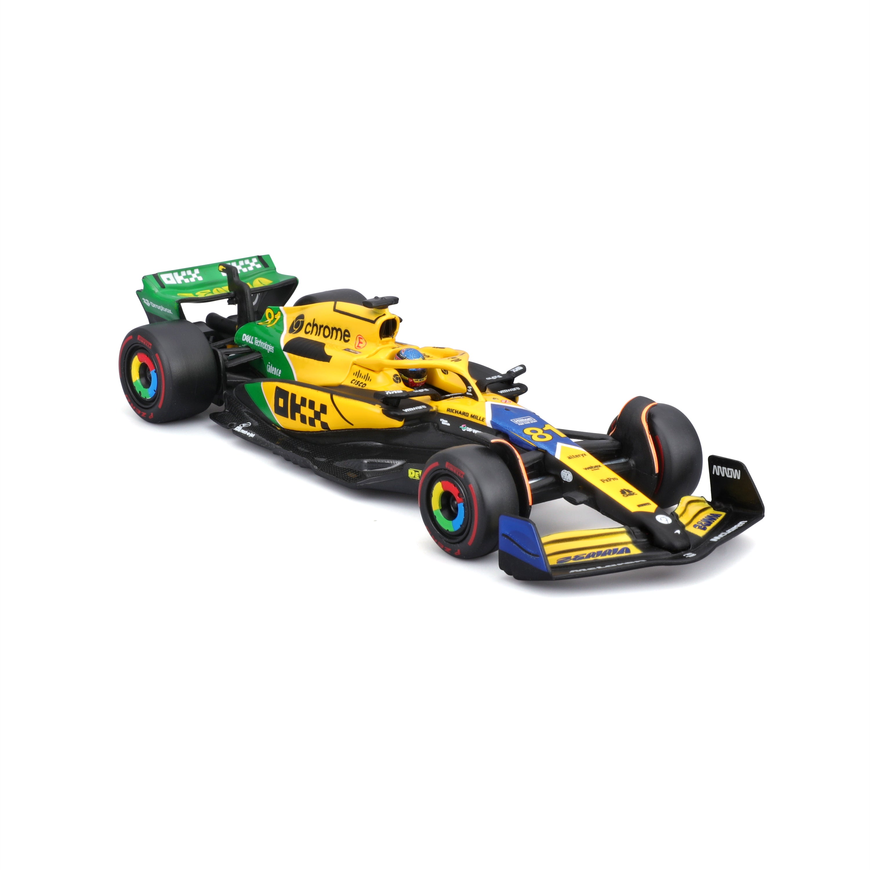 McLaren MCL38 #81 Oscar Piastri Monaco GP 2024 Senna 30th Anniversary 1:43 with driver and display case