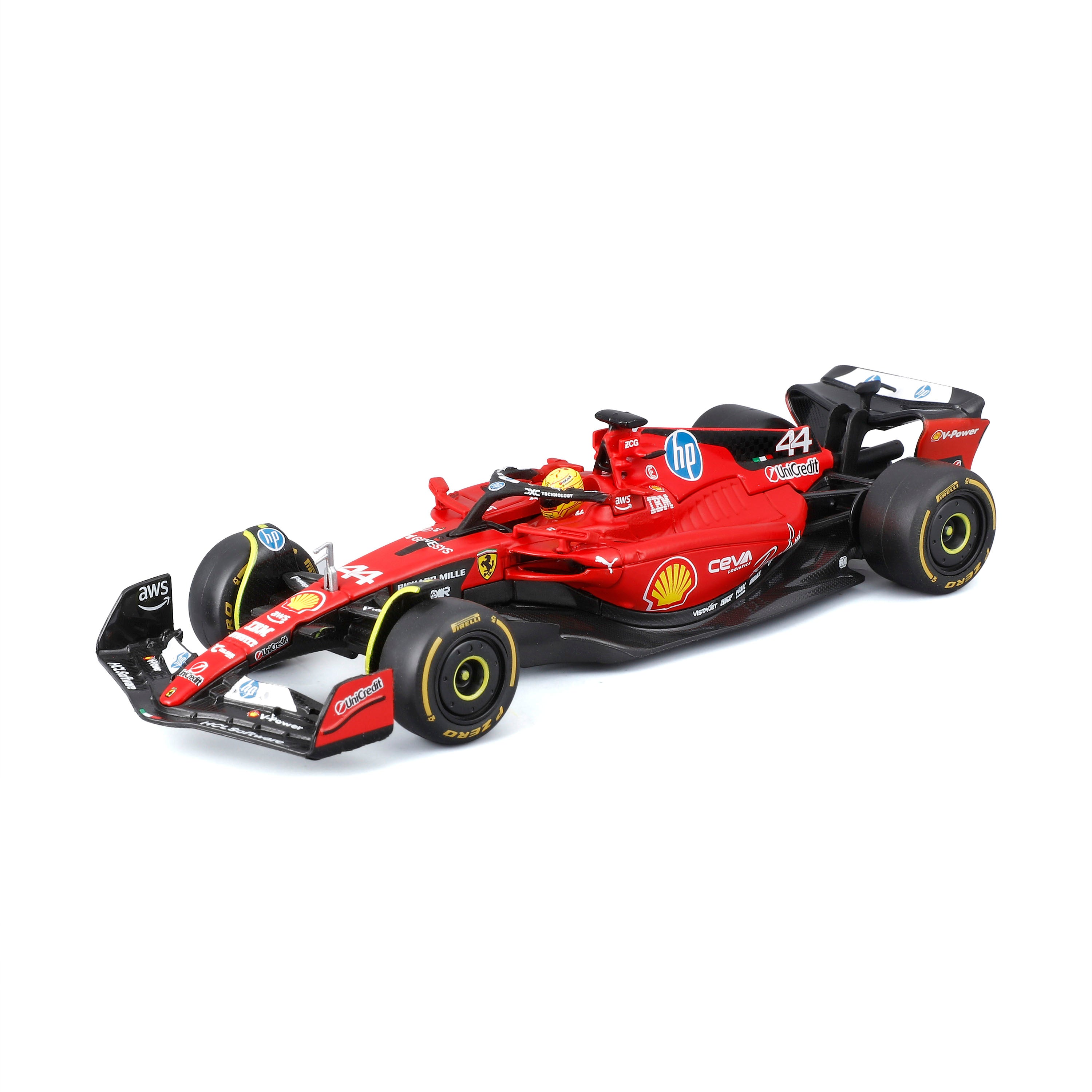 Ferrari SF-23 Test Fiorano – 1:43 Diecast Model Lewis Hamilton with Display Case