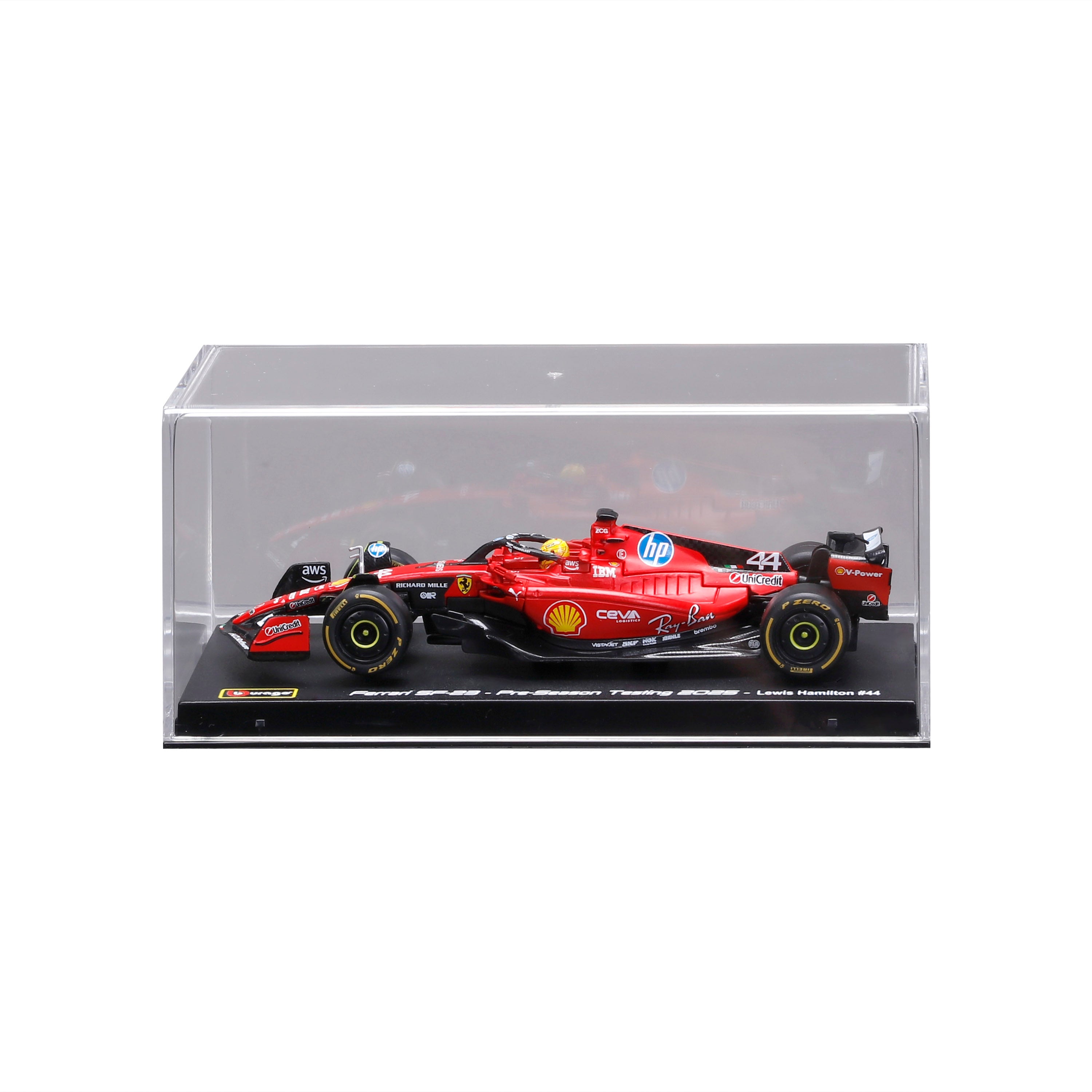 Ferrari SF-23 Test Fiorano – 1:43 Diecast Model Lewis Hamilton with Display Case
