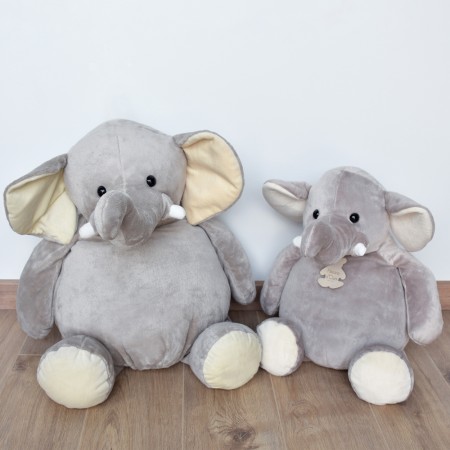 Peluche géante Eléphant Gris - 60 cm