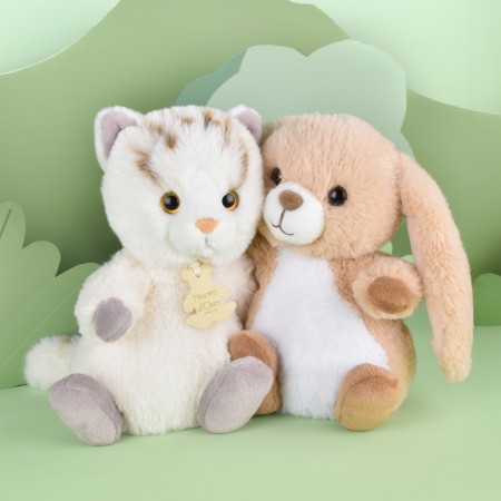 Peluche lapin beige - 20 cm