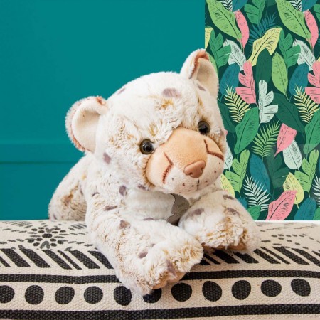 Peluche Léopard des neiges Beige - 45 cm
