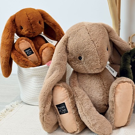 Peluche lapin marron capuccino - LE LAPIN - 32 cm