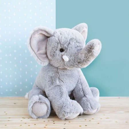 Peluche Eléphant' Dou Gris - 32 cm