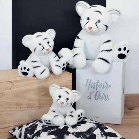 Peluche Bébé Tigre Blanc - 25 cm