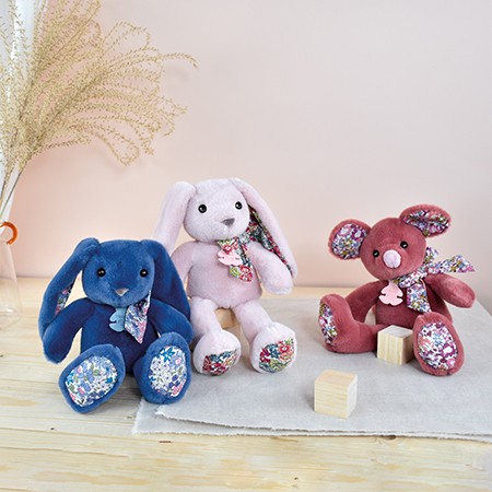 Peluche Lapin Rose - 25 cm - Copains Câlins