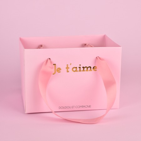 Ours en peluche JE T'AIME en sac cadeau - 25 cm