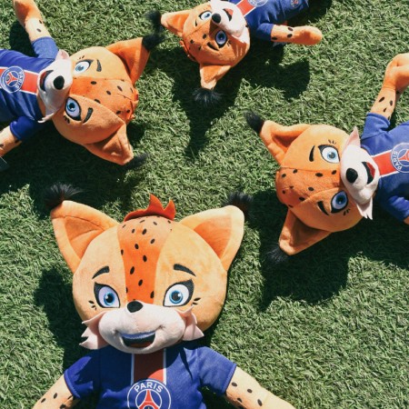 Peluche officielle PSG Mascotte Germain Le Lynx - 25 cm