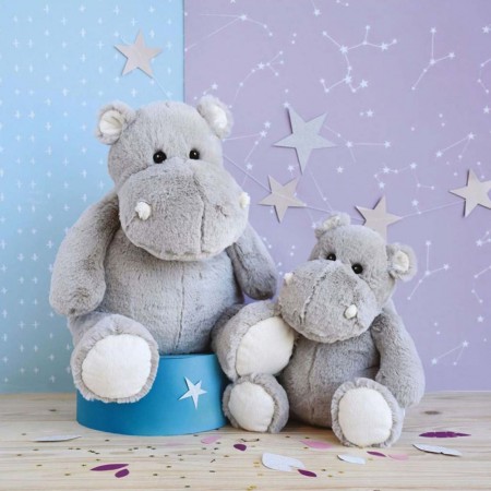 Peluche Hippopotame Gris - 32 cm