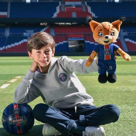 Peluche officielle PSG - Mascotte Germain Le Lynx - 35 cm