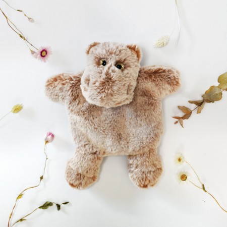 Marionnette à Main Hippopotame Beige - 25 cm