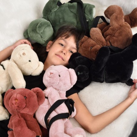 Sac bandouliere - Ours en peluche rose - 30 cm