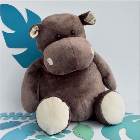 Peluche géante Hippopotame Marron - 120 cm
