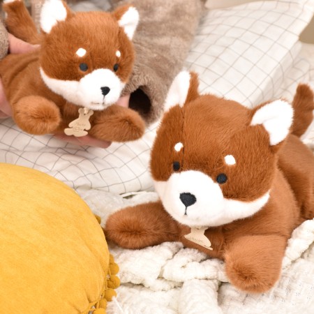 Panda roux peluche allongee - Les P'tits Relax - 30 cm