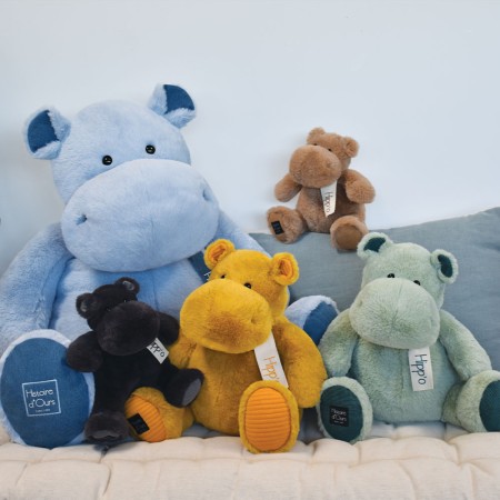 Hippo Peluche 25cm - Jaune - L