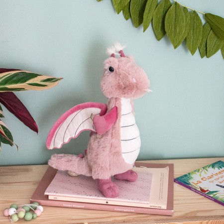 Peluche Dragon Rose - 30 cm