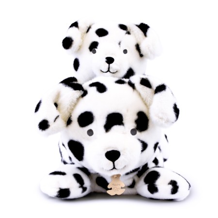 Peluche allongee chien dalmatien leste - Les P'tits Relax - 22 cm