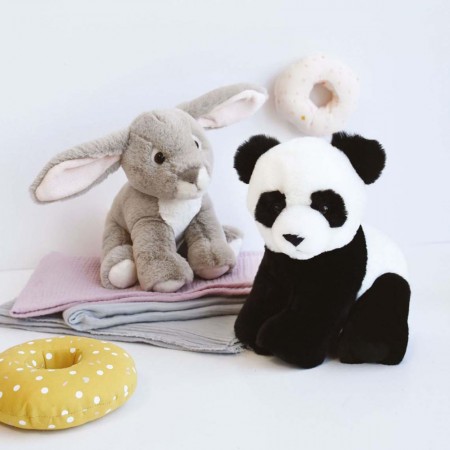 Peluche Bébé Panda Noir - 23 cm