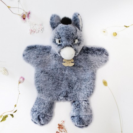 Marionnette à Main Ane Bleu - 25 cm