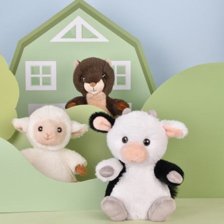 Peluche vache noir et blanche - 20 cm
