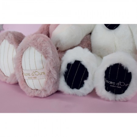 Peluche Ours Preppy Chic - Ivoire - 40cm