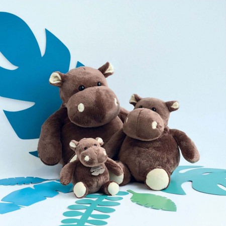 Peluche Hippopotame Marron - 14 cm
