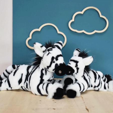 Peluche Zèbre Blanc et noir - 25 cm