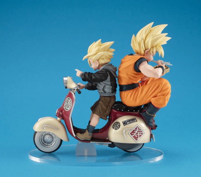 Figura Goku Super Saiyan & Gohan Super Saiyan & Mortorbike Dragon Ball Z – Desktop Real McCOY Ex – Megahouse