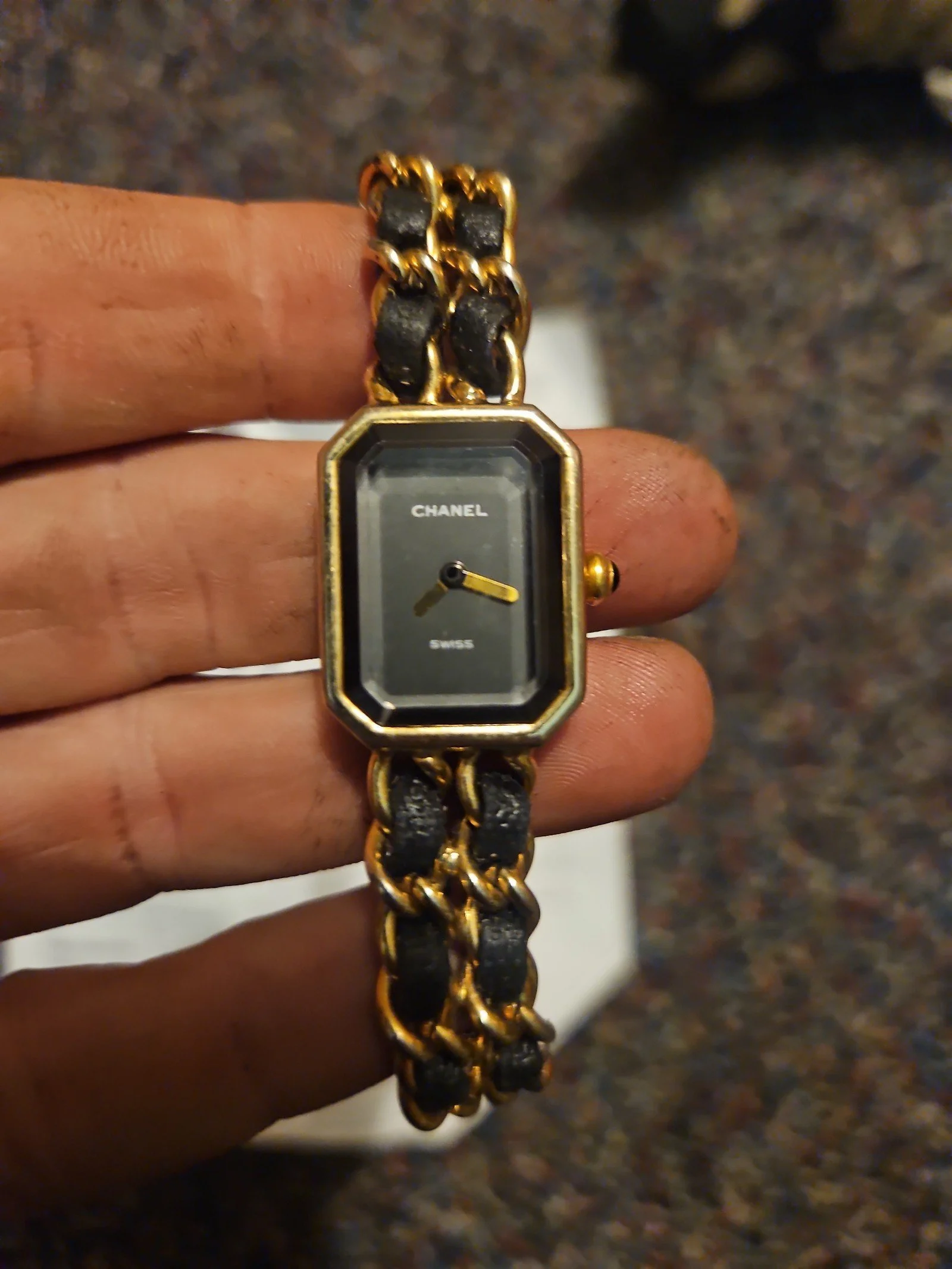 Luzry Chanel premier 20mm yellow gold Plated woman's watch 1987 very rare watch