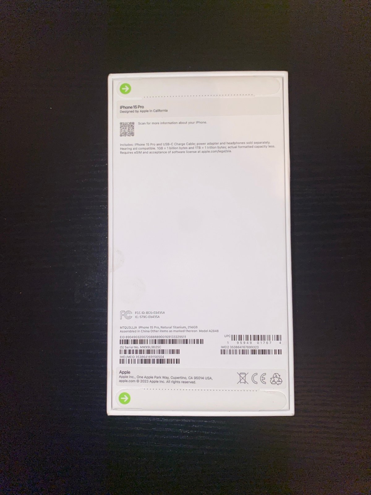 iPhone 15 Pro 256GB - Natural Titanium - (Unlocked) 5H32