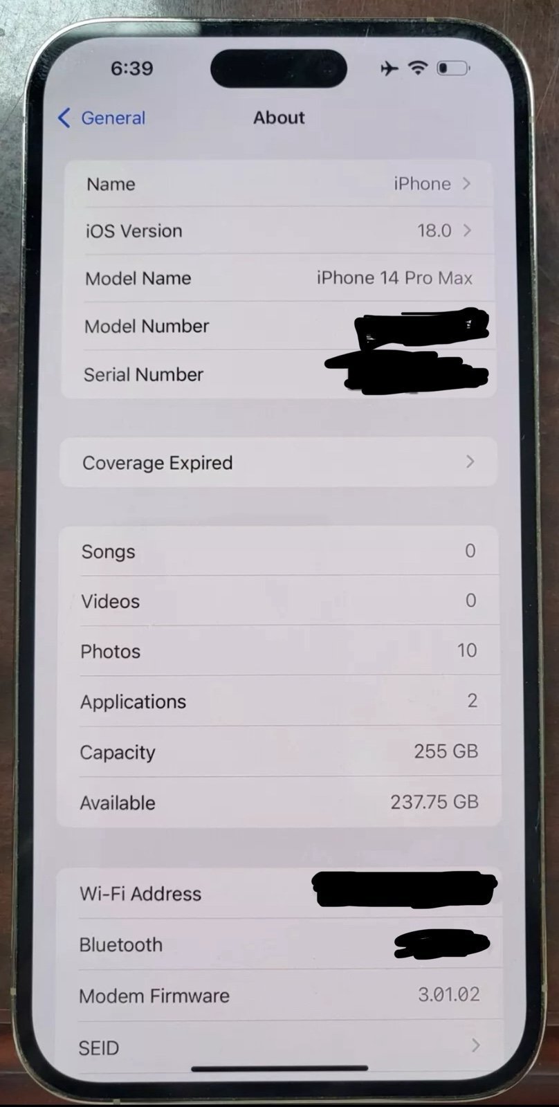 iPhone 14 Pro Max 256gb unlocked Gold! Model A2651 6V79