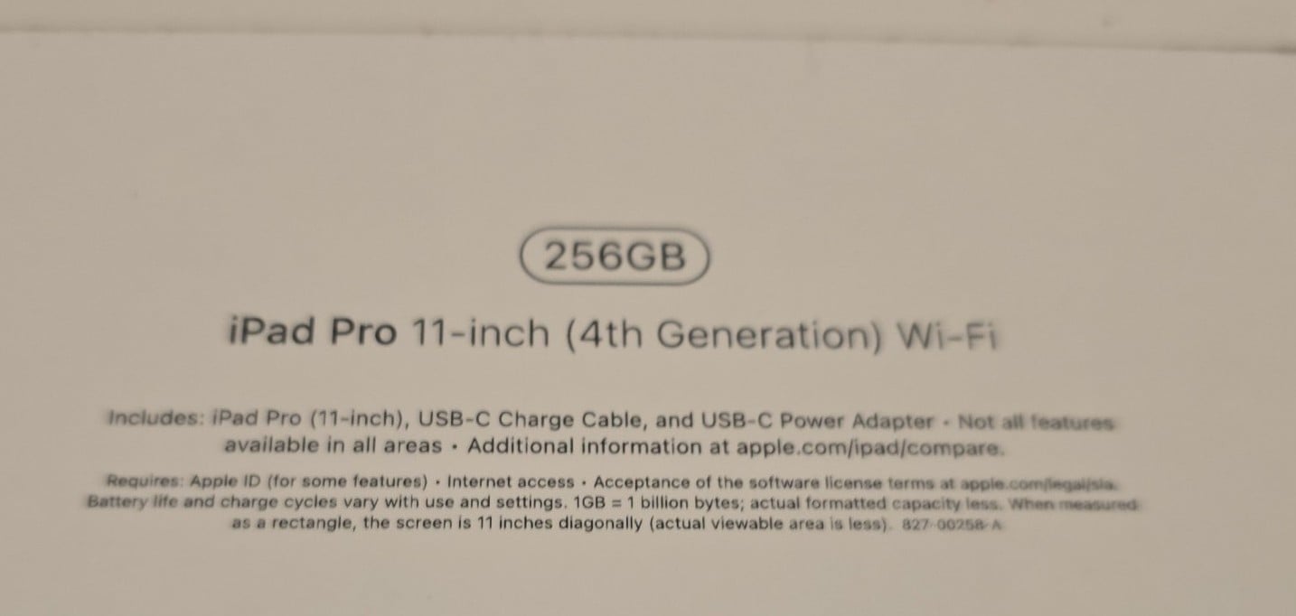 ipad pro 11 inch 4th generation wifi 256 7F38