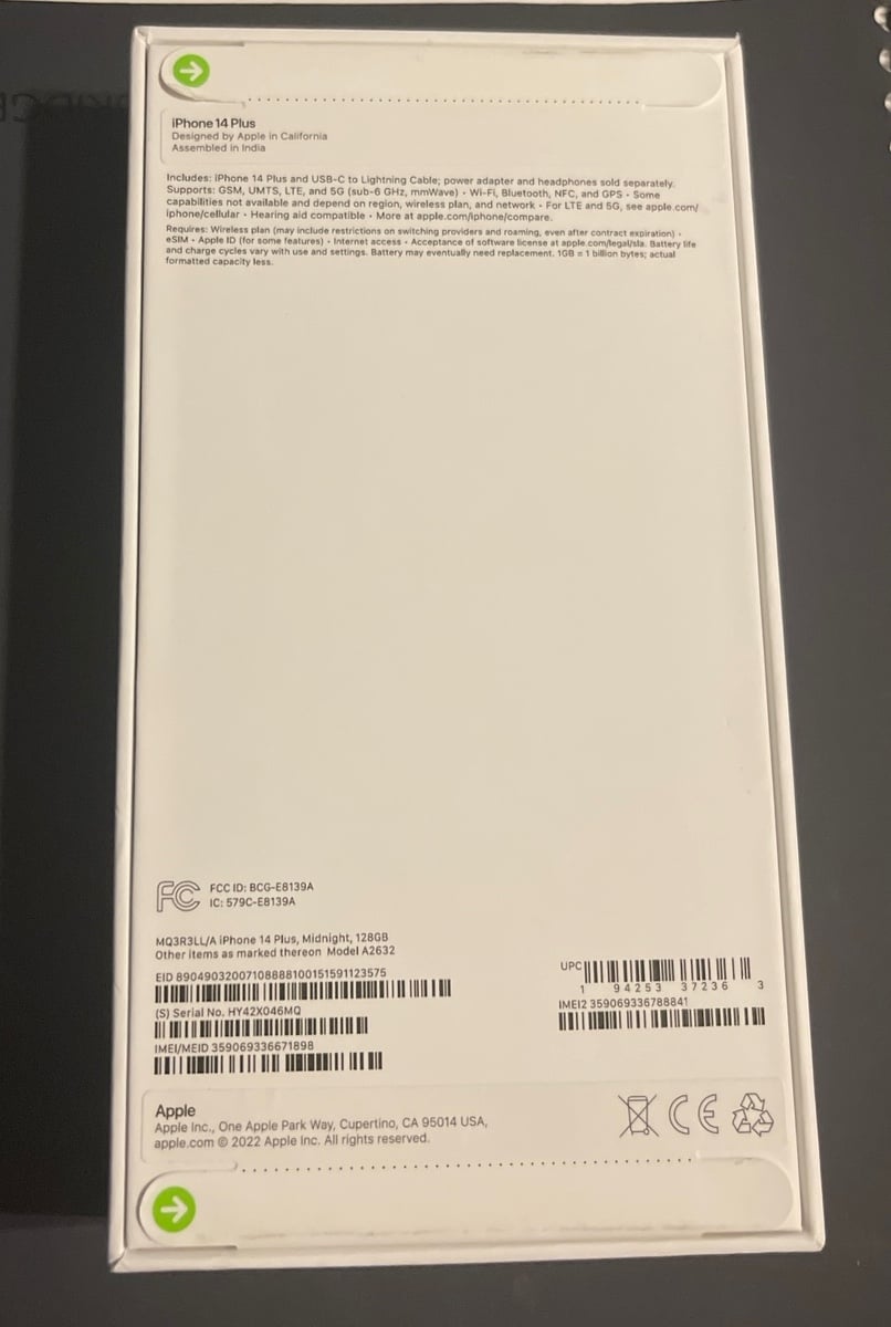 Apple iPhone 14 Plus 128 GB in Midnight for Verizon 8W13