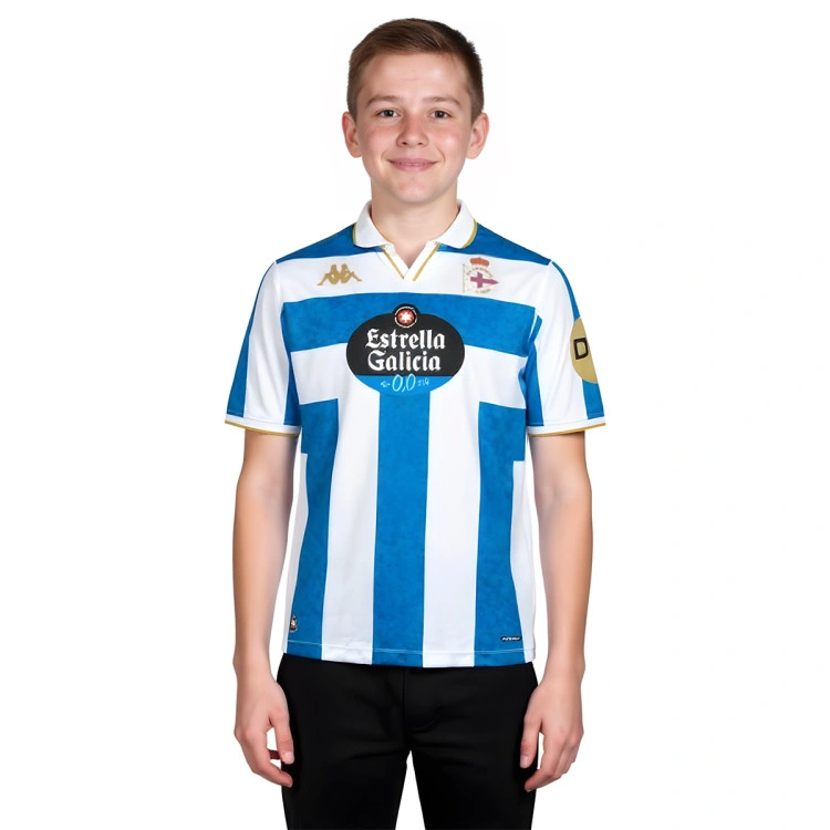 Camiseta Kappa Deportivo La Coruña Primera Equipación 2025-2026 Niño
