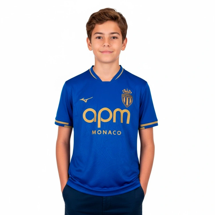 Camiseta Mizuno AS Monaco Segunda Equipación 2025-2026 Niño