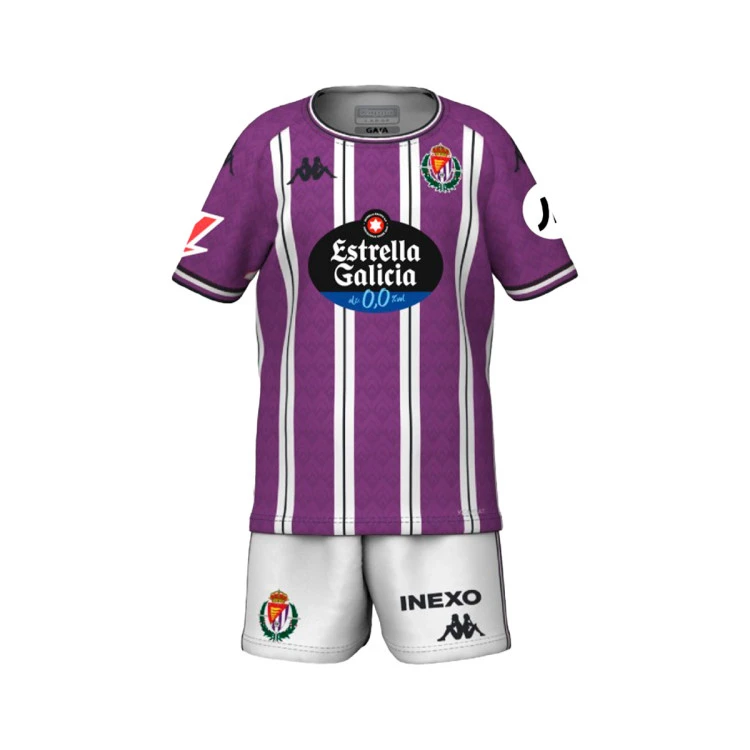 Conjunto Kappa Real Valladolid Primera Equipación 2024-2025 Niño