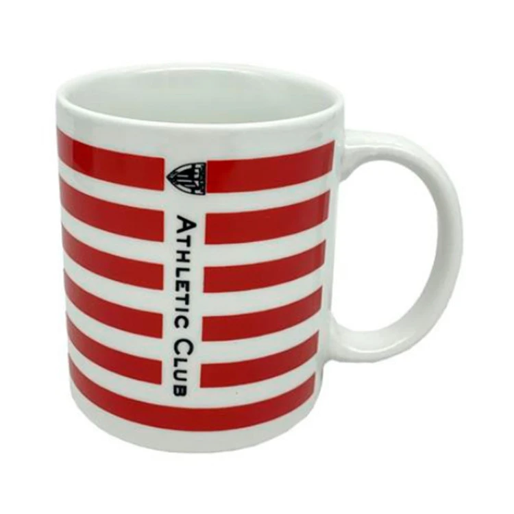 Taza ATH Bilbao Cerámica Con Rayas Y Escudo Athletic Bilbao