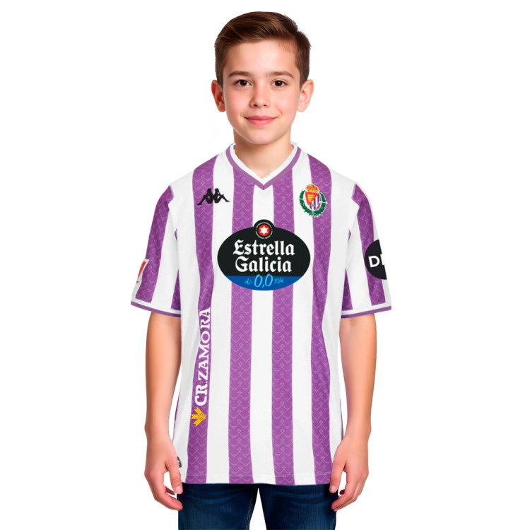 Camiseta Kappa Real Valladolid Primera Equipación 2025-2026 Niño
