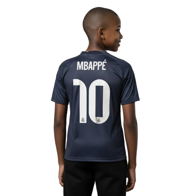 Camiseta adidas Mbappé Real Madrid Segunda Equipación 2025-2026 Niño + Parche