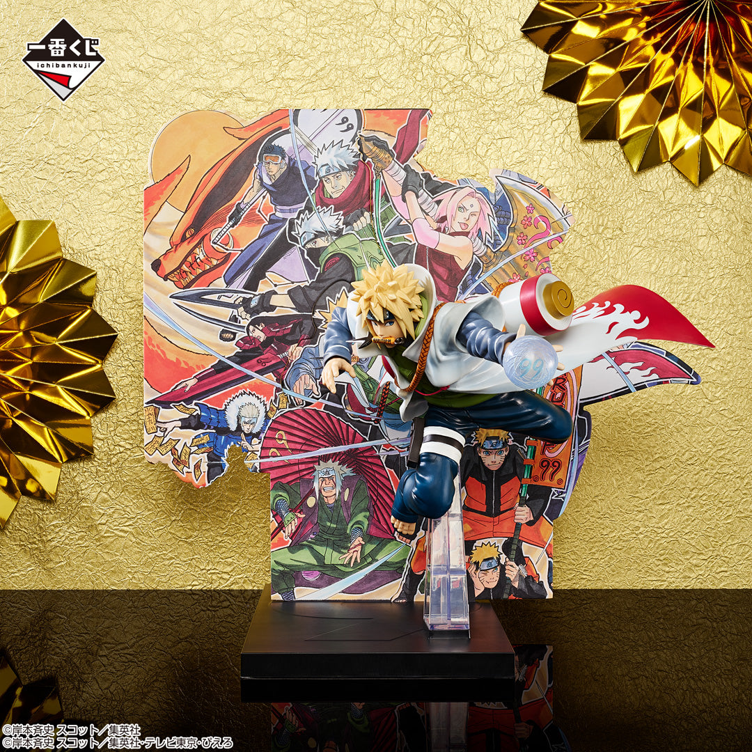 NARUTOP99 - Sumptuous and Gorgeous Ninja Picture Scroll - Minato Namikaze Figure (NARUTOP99 Commemorative background panel illustrated by Masashi Kishimoto is included.）[Ichiban-Kuji Prize B]