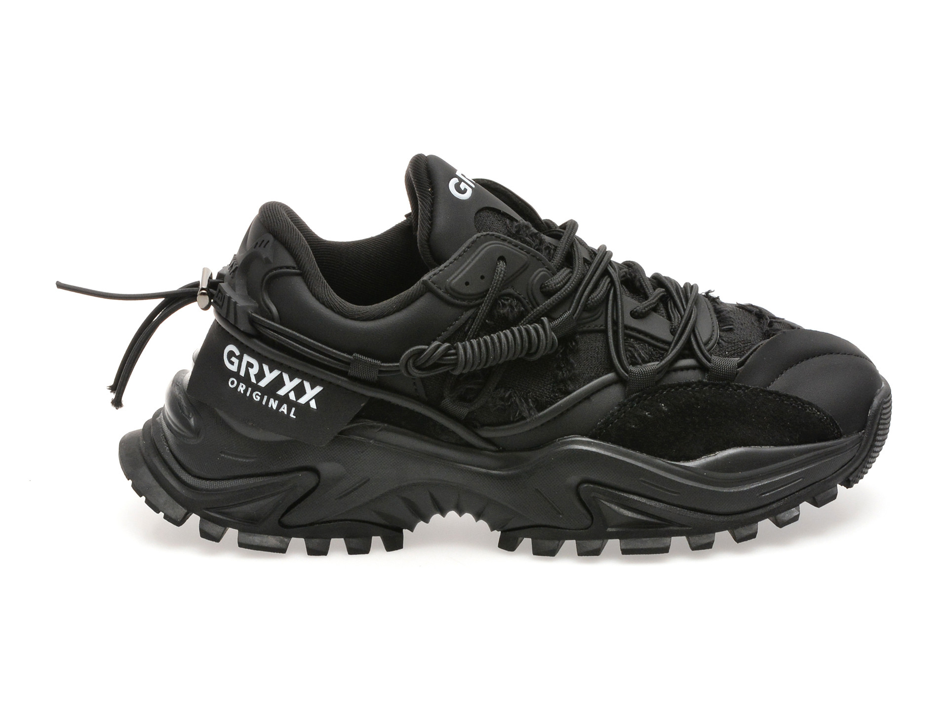 Pantofi sport GRYXX negri, 82691, din material textil si piele naturala