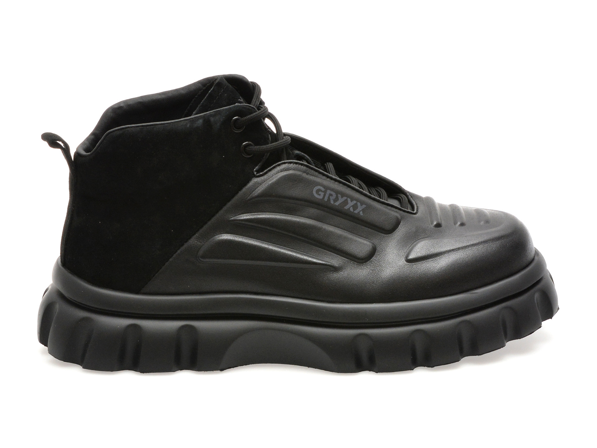 Ghete GRYXX negre, LN39, din piele naturala