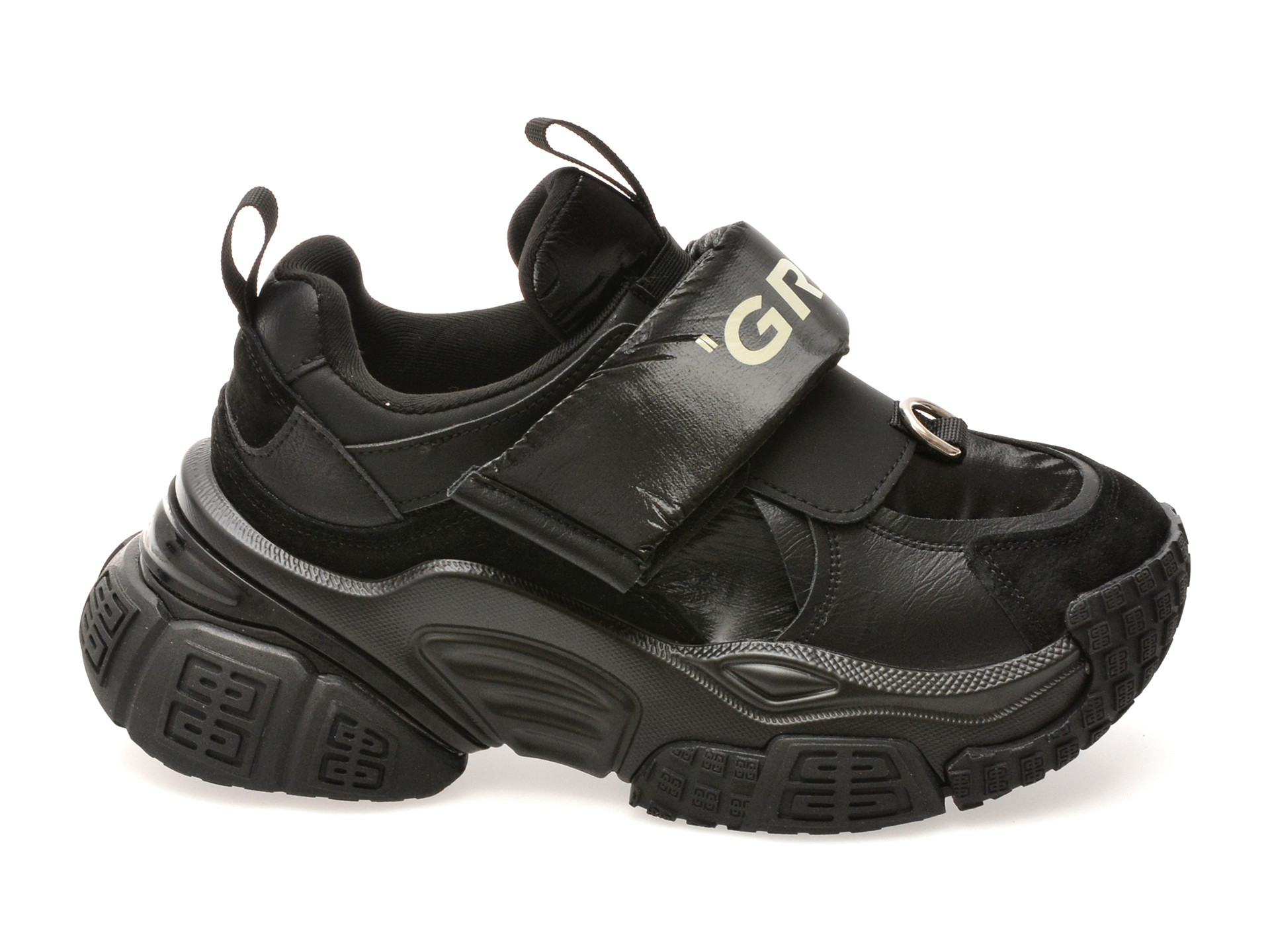 Pantofi sport GRYXX negri, 25812, din material textil si piele naturala