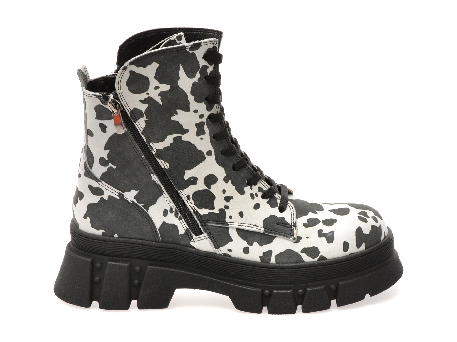 Ghete GRYXX alb-negru, 091T113, din piele naturala